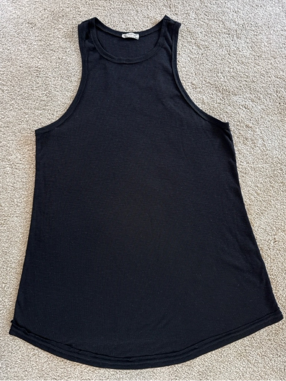 Free People Intimately Black Ribbed Racerback Tank Top Women’s Medium Stretch